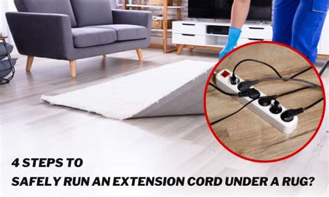 electrical box through rug|power cord running under rug.